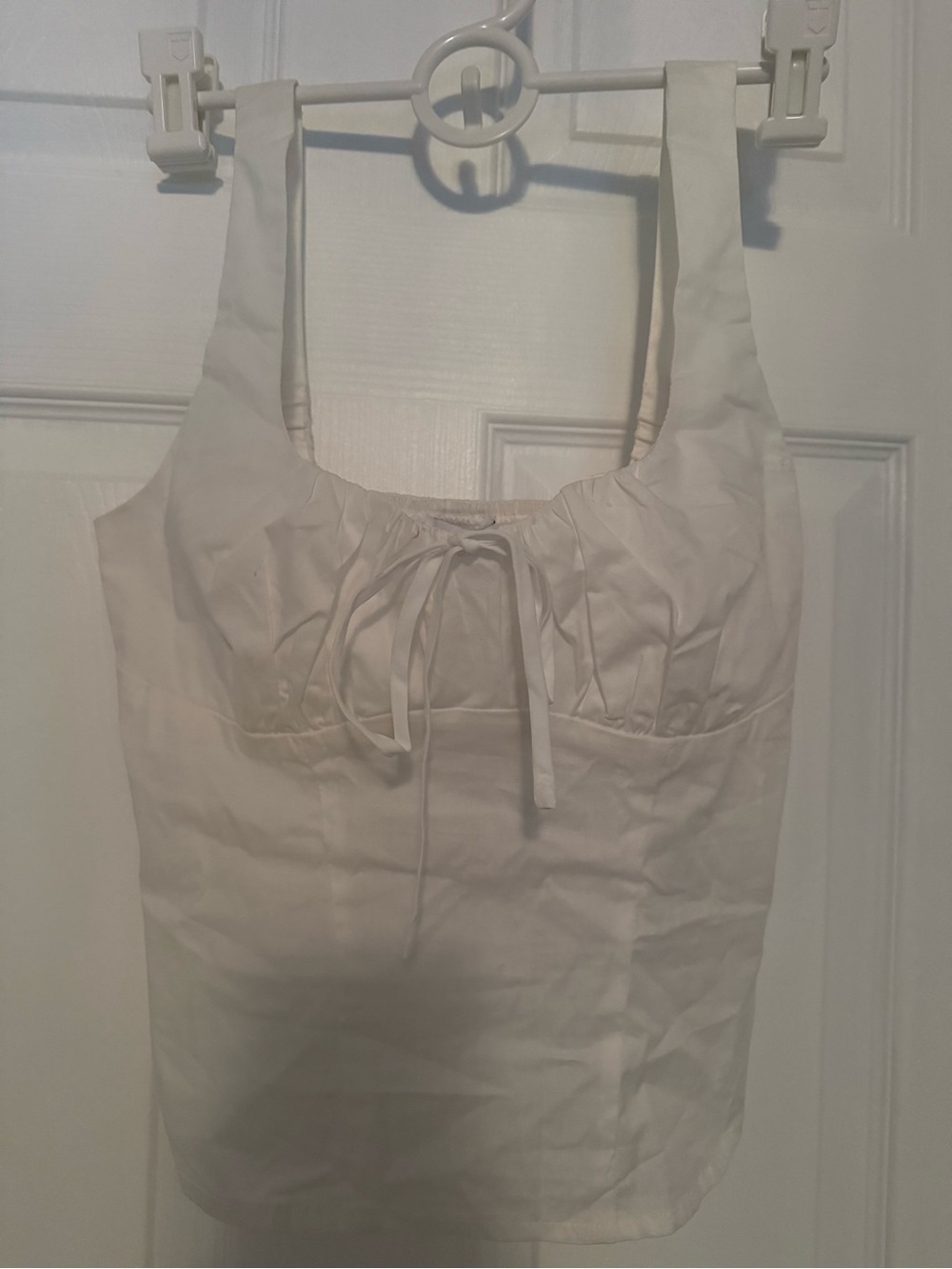 Lucy Paris White Tie-Front Crop Tank Size XS NWT